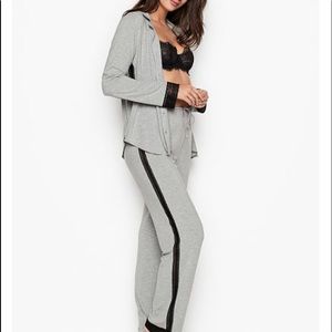 Victoria’s Secret modal and lace PJ set super soft Tencel modal gray black lace